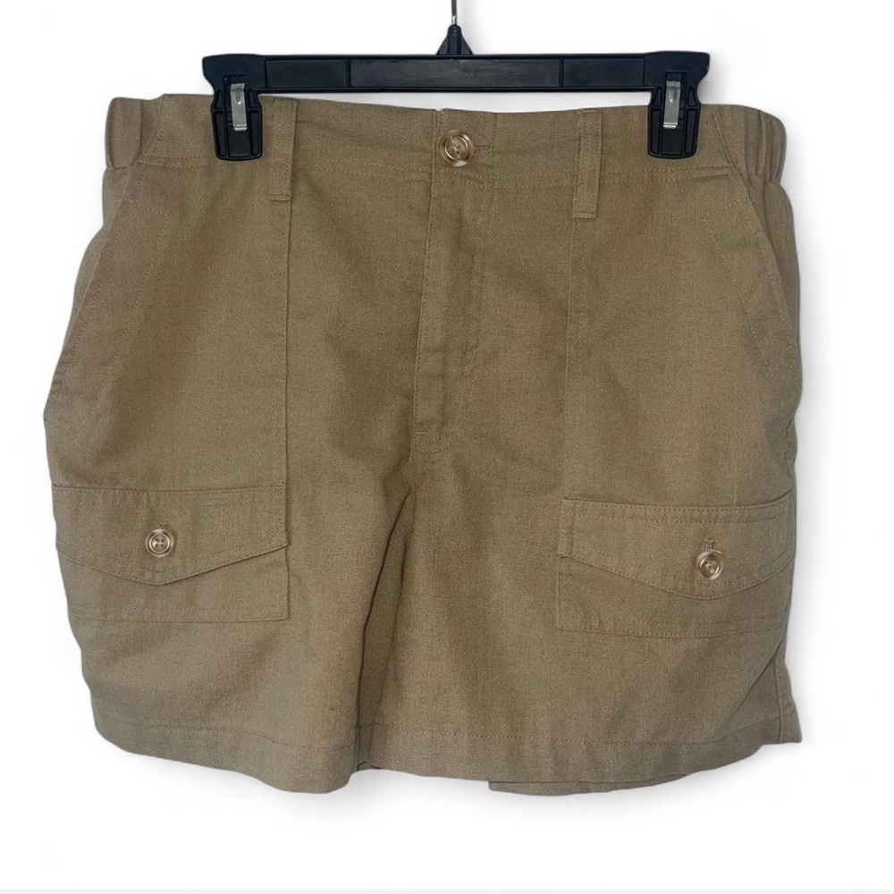 One 5 One Linen Blend Shorts Large Tan
